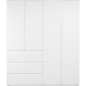 Armoire - Image 60C - Décor blanc - 4 portes, 2 tiroirs - 160 x 55 x 191 cm