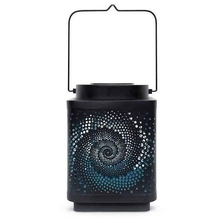 Lanterne solaire - GARDEN ID Attract - Bleu 16 x 16 h23 cm - 6 a 8h autonomie - Mobile - Bouton on/off.