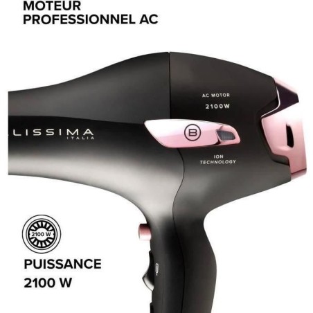 Seche Cheveux - Bellissima - Professionnel Ionique Léger P7 3000 - Concentrateur + Diffuseur - 3 Températures Séchage Rapide
