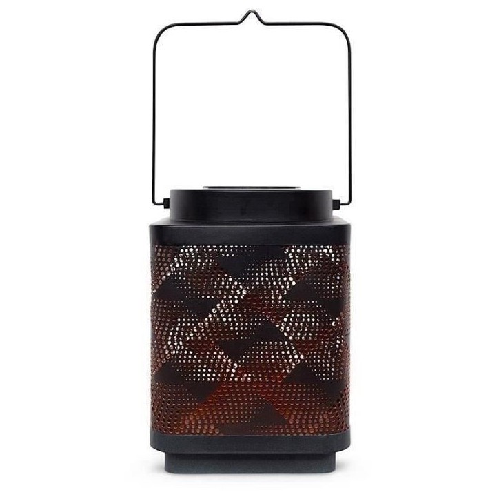 Lanterne solaire - GARDEN ID Attract - Orange 16 x 16 h23 cm - 6 a 8h autonomie - Mobile - Bouton on/off.