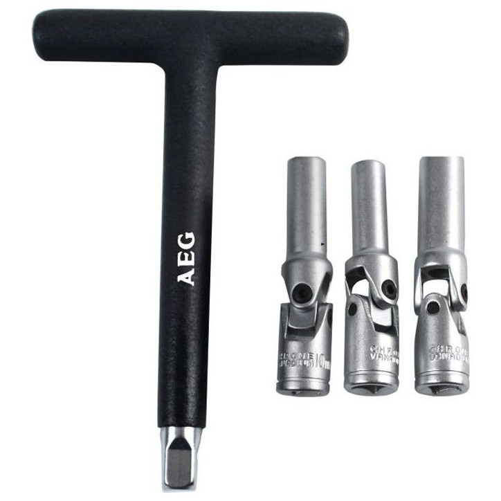 Clé a bougie préchauffage diesel 3 douilles 8-10-12mm - AEG - taille standard 3/8 Clé a bougie préchauffage diesel 3 douilles 8-10-12mm - AEG - taille standard 3/8