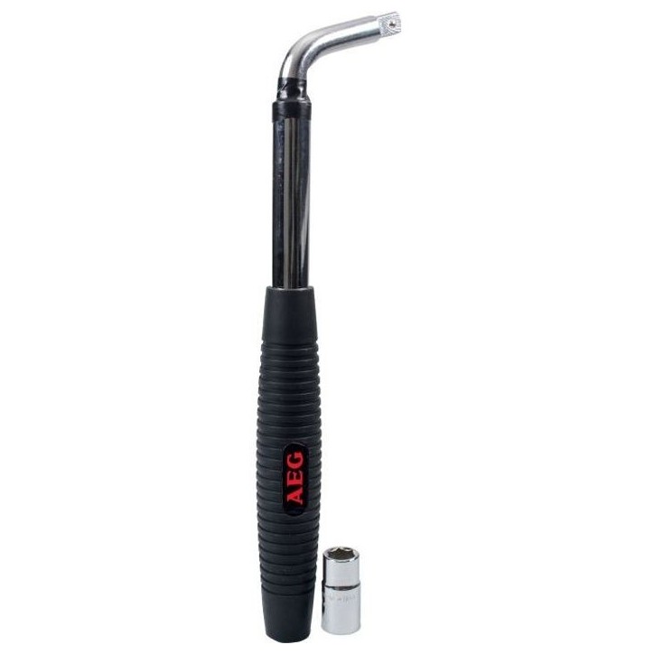 Clé démonte-roue téléscopique douille encliquable réversible 17-19mm - AEG - Longeur repliée : 36cm Longueur déployée :