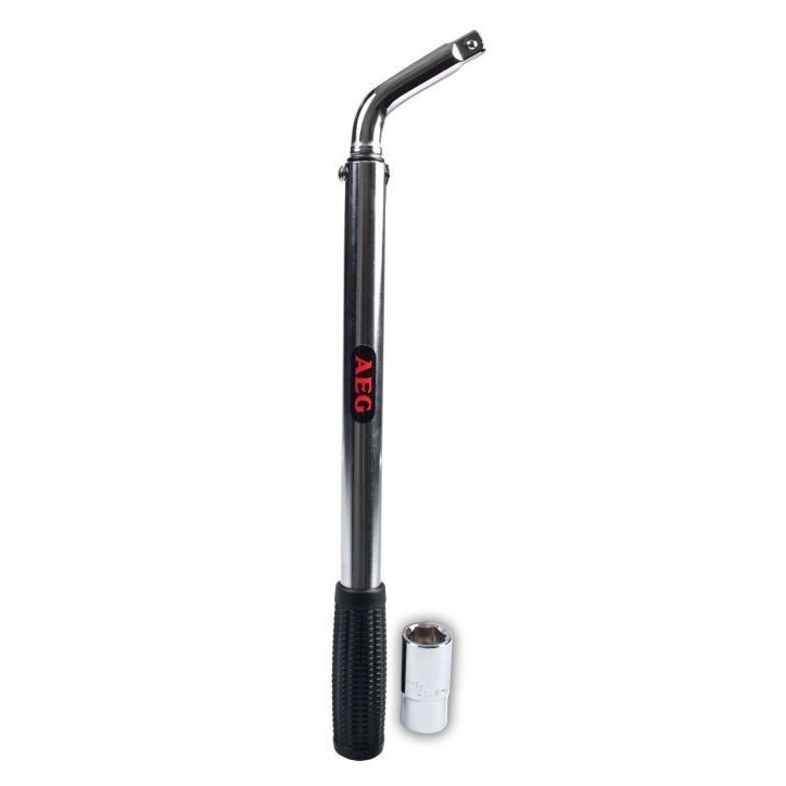 Clé démonte-roue dynamométrique préréglée a 100N/m - AEG - Douille réversible de 17 et 19mm - Acier au chrome-vanadium Clé démonte-roue dynamométrique préréglée a 100N/m - AEG - Douille réversible de 17 et 19mm - Acier au chrome-vanadium
