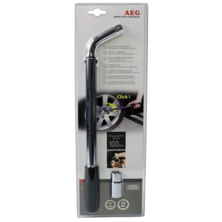 Clé démonte-roue dynamométrique préréglée a 100N/m - AEG - Douille réversible de 17 et 19mm - Acier au chrome-vanadium