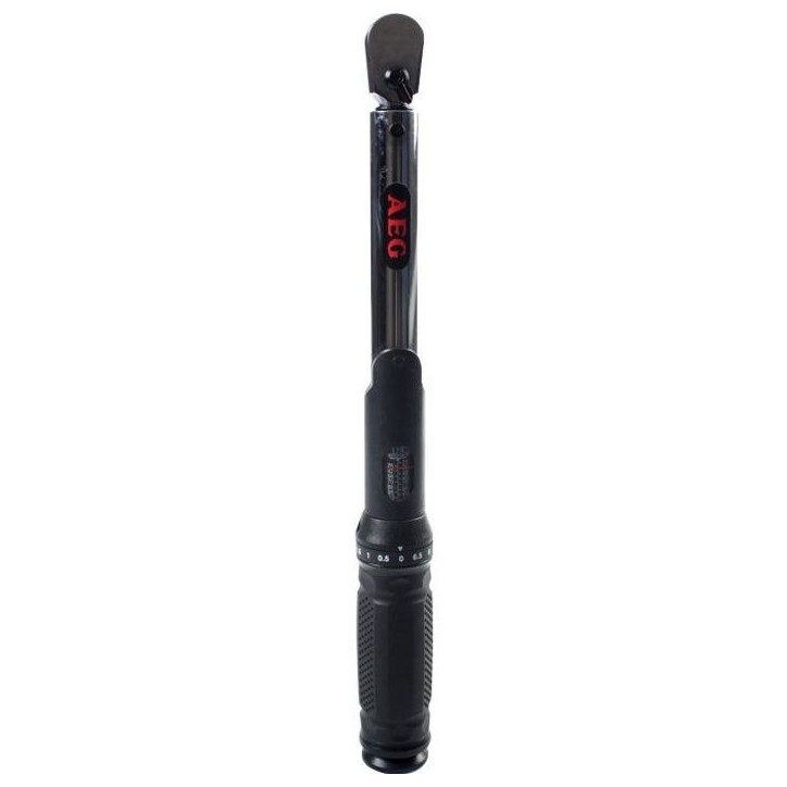 Clé dynamométrique couple de 21 a 119NM - AEG - Carré pour douille standard en 1/2'' - Longueur 39 cm Clé dynamométrique couple de 21 a 119NM - AEG - Carré pour douille standard en 1/2'' - Longueur 39 cm