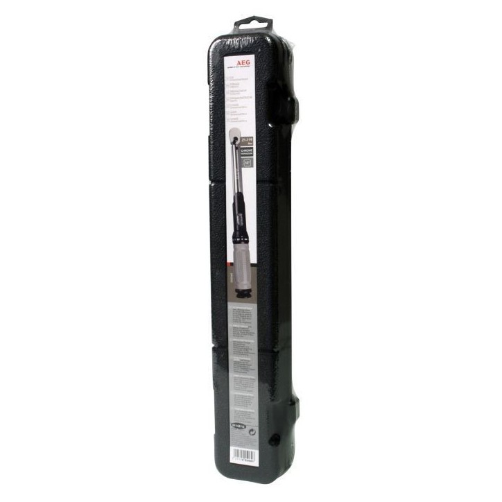Clé dynamométrique couple de 21 a 119NM - AEG - Carré pour douille standard en 1/2'' - Longueur 39 cm Clé dynamométrique couple de 21 a 119NM - AEG - Carré pour douille standard en 1/2'' - Longueur 39 cm