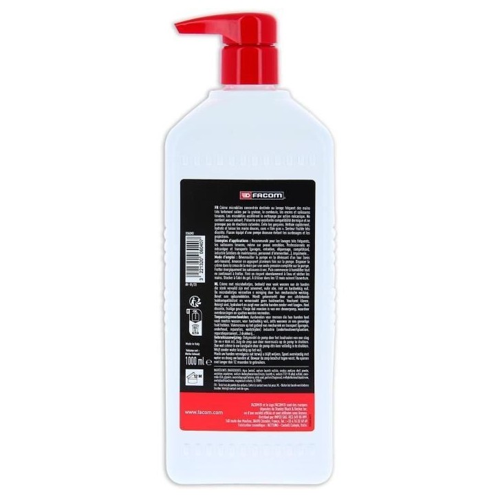 Savon microbilles spécial salissures tenaces 1L - FACOM - graisse, les encres et autres salissures tenaces - pompe doseuse Savon microbilles spécial salissures tenaces 1L - FACOM - graisse, les encres et autres salissures tenaces - pompe doseuse