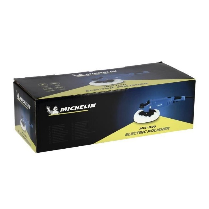 Polisheuse Pro 230V - 1100W - MICHELIN - Disque : 180 mm - Vitesse de rotation : 600-3000 t/min - démarrage progressif - Ecran Polisheuse Pro 230V - 1100W - MICHELIN - Disque : 180 mm - Vitesse de rotation : 600-3000 t/min - démarrage progressif - Ecran