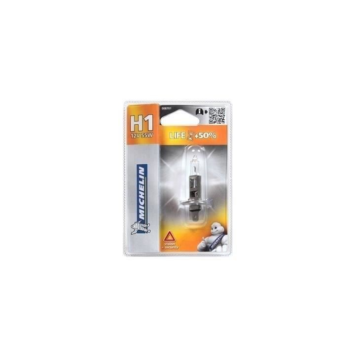 Ampoule H1 LIFE+100% 55W - MICHELIN -Feu de croisement, route, antibrouillard. Ampoule H1 LIFE+100% 55W - MICHELIN -Feu de croisement, route, antibrouillard.