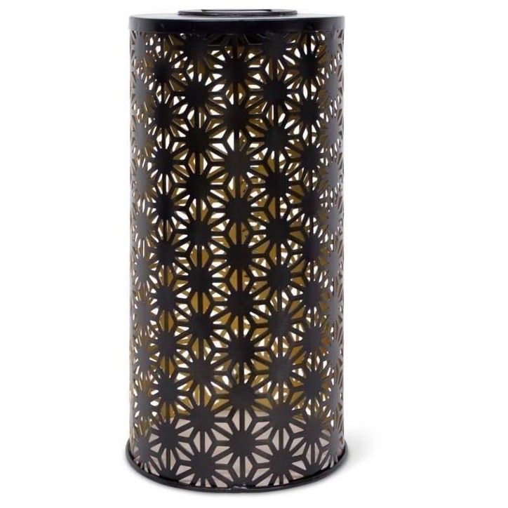 Lampe solaire - GARDEN ID Colonne - Or-Noir Ø15 H30 cm - 6 a 8h lumiere - Bouton marche/arret - Batterie rechargeable AAA. Lampe solaire - GARDEN ID Colonne - Or-Noir Ø15 H30 cm - 6 a 8h lumiere - Bouton marche/arret - Batterie rechargeable AAA.