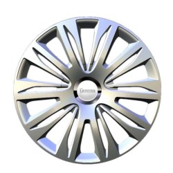 Lot de 4 enjoliveurs gris métallisés - MICHELIN - 16 pouces - Fixati