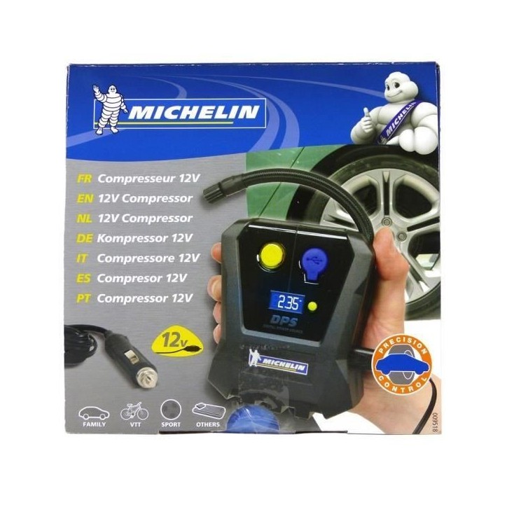Compresseur mini 12V digital - MICHELIN - Gonflage de 0.05 bars jusqu'a 3.5 bars Compresseur mini 12V digital - MICHELIN - Gonflage de 0.05 bars jusqu'a 3.5 bars