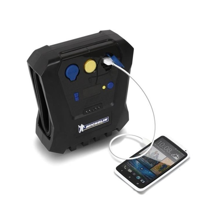 Compresseur programmable 12V de 0.05 bars a 7 bars - MICHELIN - Programmable - voiture, moto, vélo, ballons, matelas pneumatiqu Compresseur programmable 12V de 0.05 bars a 7 bars - MICHELIN - Programmable - voiture, moto, vélo, ballons, matelas pneumatiqu