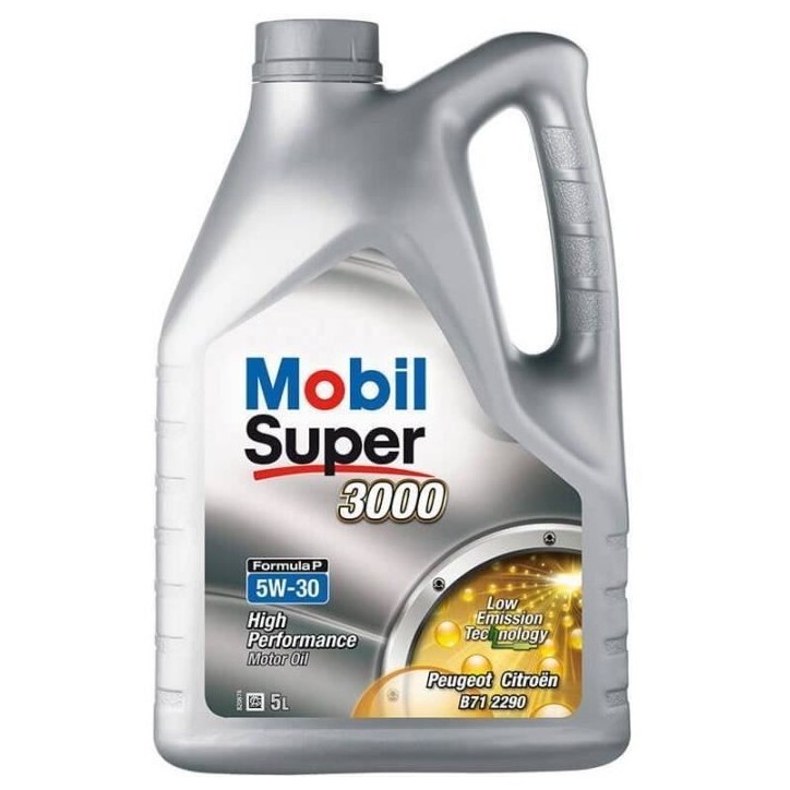 Huile moteur 5W-30 Synthétique - MOBIL - Super 3000 - Formula-P -bidon 5L - haute performance - ACEA C2 - API SN Huile moteur 5W-30 Synthétique - MOBIL - Super 3000 - Formula-P -bidon 5L - haute performance - ACEA C2 - API SN