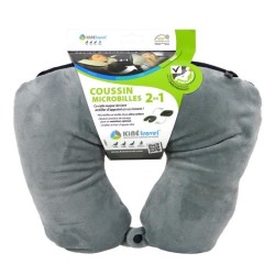 Coussin microbilles 2en1 Cale nuque et Oreiller 37x29x10cm - KINE TRAV