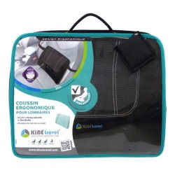 Coussin lombaire ergonomique confort - KINE TRAVEL - 41.5 x 40 x 9/2 c