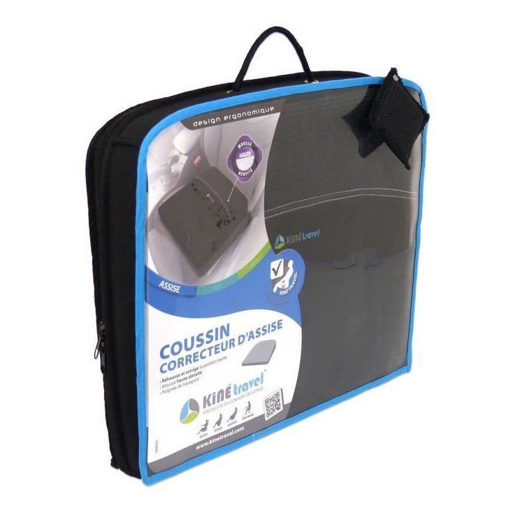 Coussin correcteur assise auto en mousse 38,5 x 32 x 7/4,5 cm - KINE TRAVEL - développés et testés avec un kiné Coussin correcteur assise auto en mousse 38,5 x 32 x 7/4,5 cm - KINE TRAVEL - développés et testés avec un kiné