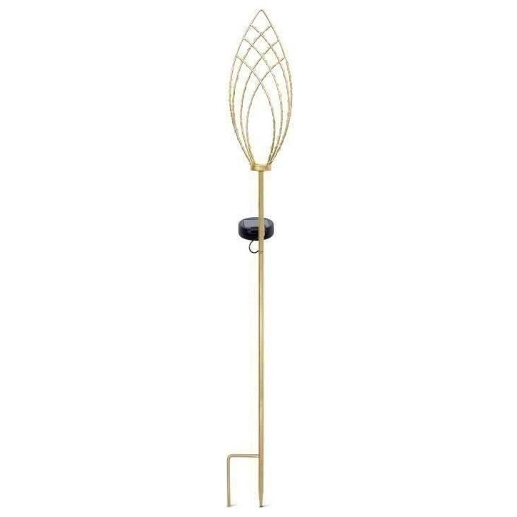 Lanterne solaire - GARDEN ID Épi Doré - Ø11 h81 cm - Autonomie 6-8h - Bouton on/off - Pile AAA rechargeable. Lanterne solaire - GARDEN ID Épi Doré - Ø11 h81 cm - Autonomie 6-8h - Bouton on/off - Pile AAA rechargeable.