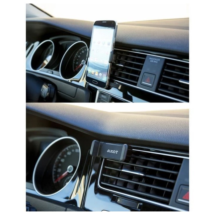 Support smartphones sur aérateurs de voiture - AUTO T - vertical ou horizontal - smartphones de 55 mm a 80mm Support smartphones sur aérateurs de voiture - AUTO T - vertical ou horizontal - smartphones de 55 mm a 80mm