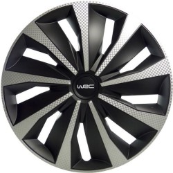 Lot de 4 Enjoliveurs 16 pouces - WRC - Bicolor noir & Carbon Style - f