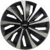 Lot de 4 Enjoliveurs 16 pouces - WRC - Bicolor noir & Carbon Style - f