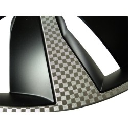 Lot de 4 Enjoliveurs 16 pouces - WRC - Bicolor noir & Carbon Style - f
