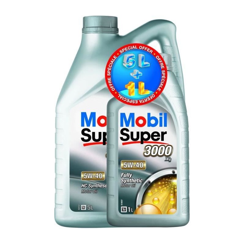 Huile moteur 5W40 Synthétique - MOBIL - Super 3000 - OFFRE SPECIALE : Huile moteur 5W40 Synthétique - MOBIL - Super 3000 - OFFRE SPECIALE :