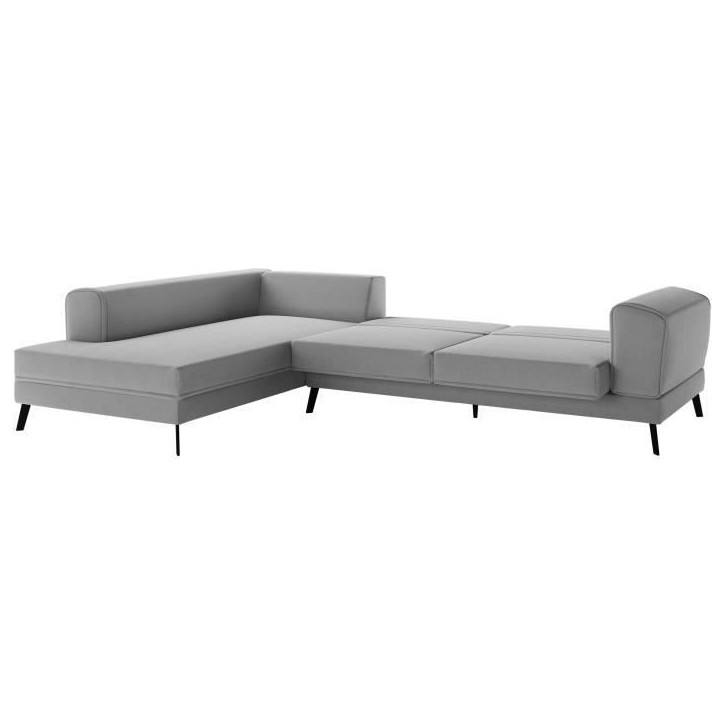 Canapé d'angle gauche convertible IMPERIAL 5 places - Tissu gris clair - 2 coffres de rangement - L304 x P212 x H86 cm Canapé d'angle gauche convertible IMPERIAL 5 places - Tissu gris clair - 2 coffres de rangement - L304 x P212 x H86 cm