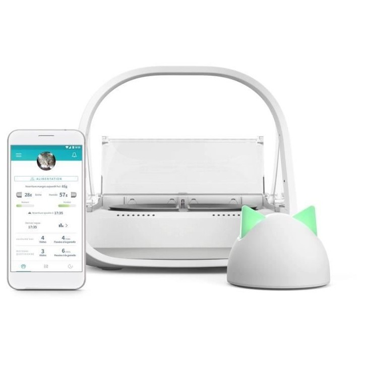 SUREFEED Distributeur de nourriture a puce électronique connecté - Blanc (Livré sans le Hub)