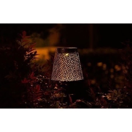 Lampe solaire - GARDEN ID Or - Ø12 h70 cm - Autonomie 6-8h - Pied stabilisateur - Bouton on/off - Sans câblage - Pile AAA.