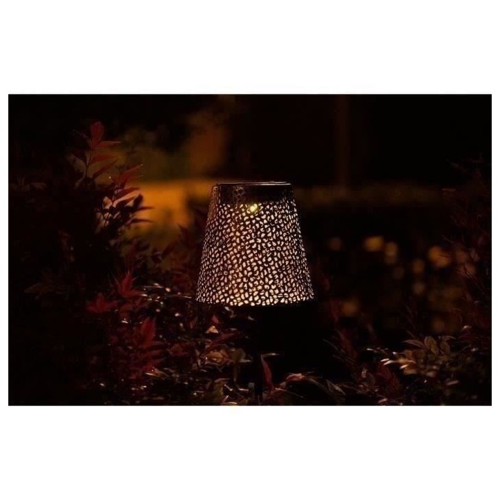 Lampe solaire - GARDEN ID Or - Ø12 h70 cm - Autonomie 6-8h - Pied stabilisateur - Bouton on/off - Sans câblage - Pile AAA. Lampe solaire - GARDEN ID Or - Ø12 h70 cm - Autonomie 6-8h - Pied stabilisateur - Bouton on/off - Sans câblage - Pile AAA.