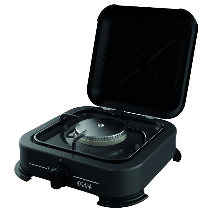 Réchaud a gaz d'extérieur 1 feu - INCASA - 016464 - 2,2 kW - Noir - Camping