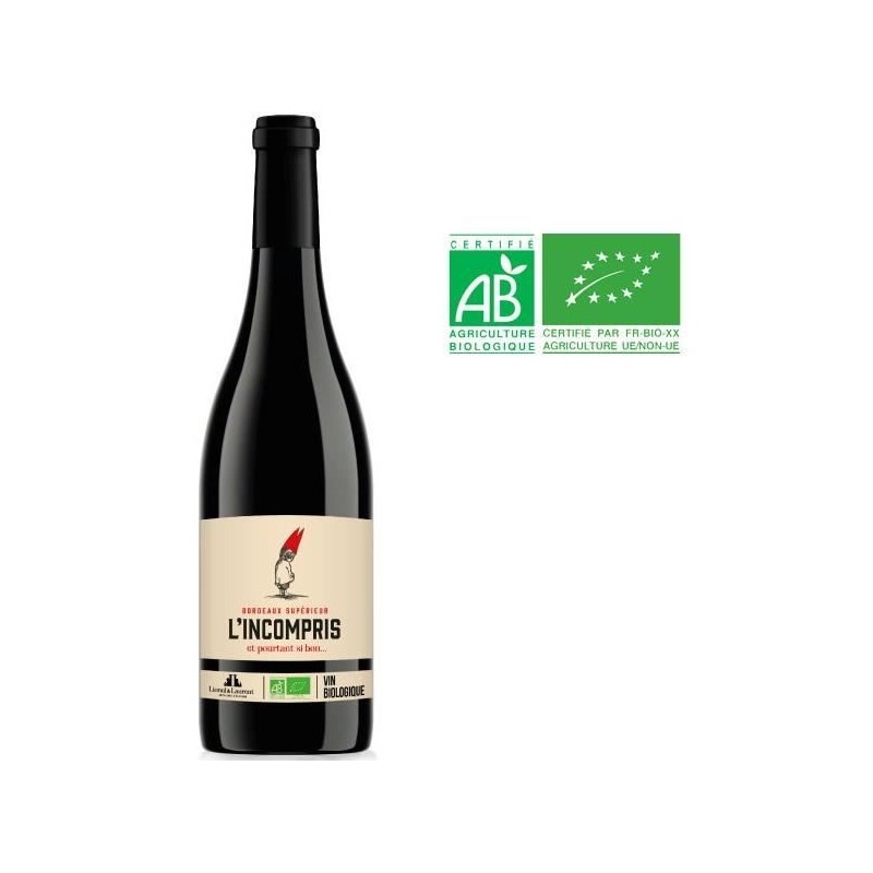 L'Incompris 2020 Bordeaux Supérieur - Vin rouge de Bordeaux - Bio L'Incompris 2020 Bordeaux Supérieur - Vin rouge de Bordeaux - Bio