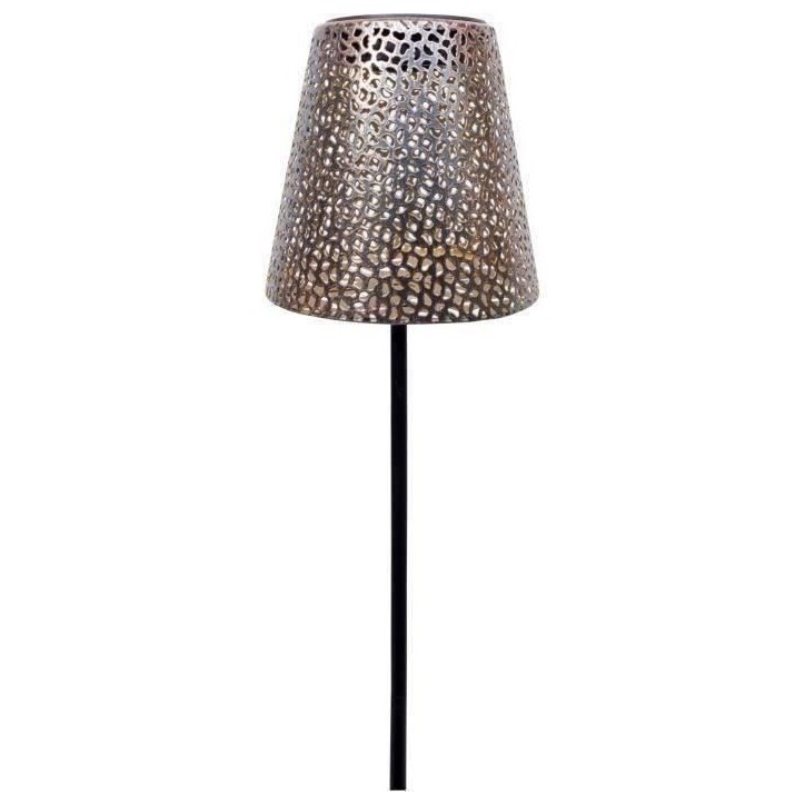 Lampe solaire - GARDEN ID Or - Ø12 h70 cm - Autonomie 6-8h - Pied stabilisateur - Bouton on/off - Sans câblage - Pile AAA. Lampe solaire - GARDEN ID Or - Ø12 h70 cm - Autonomie 6-8h - Pied stabilisateur - Bouton on/off - Sans câblage - Pile AAA.