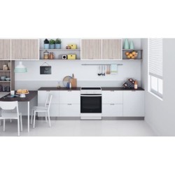 Cuisiniere a induction - INDESIT - IS67IQ5KCW/E - 3 foyers - 2600 W -
