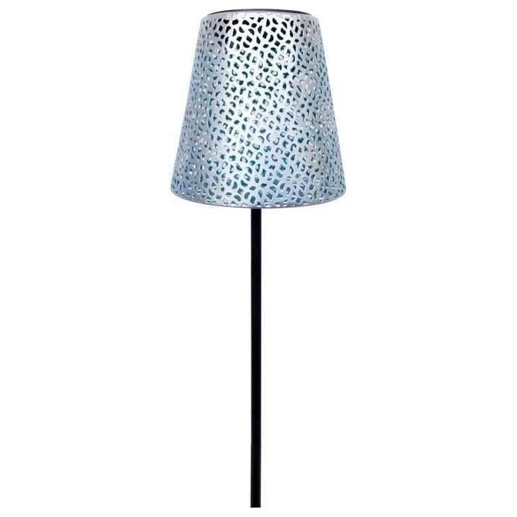 Lampe solaire - GARDEN ID Argent - Ø12 h70 cm - Autonomie 6-8h - Pied stabilisateur - Bouton on/off - Pile AAA. Lampe solaire - GARDEN ID Argent - Ø12 h70 cm - Autonomie 6-8h - Pied stabilisateur - Bouton on/off - Pile AAA.