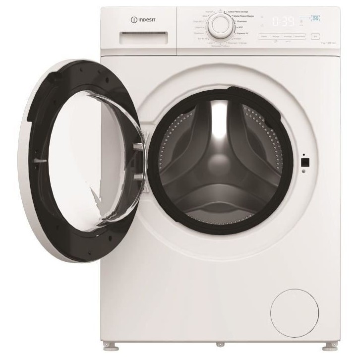 Lave-linge hublot INDESIT IMA762MYTIMEFR - 7 kg - Induction - 1200 trs/min - Push&Go - Classe A - Blanc