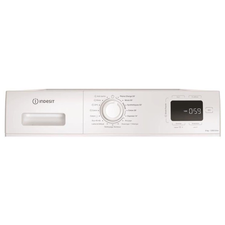 Lave-linge hublot INDESIT IM962MYTIMEFR MyTime - 9 kg - Induction - L60cm - 1200 trs/min - Classe A - Blanc Lave-linge hublot INDESIT IM962MYTIMEFR MyTime - 9 kg - Induction - L60cm - 1200 trs/min - Classe A - Blanc