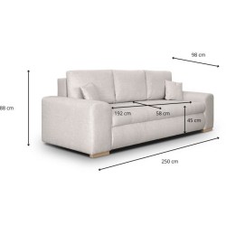 Canapé convertible avec coffre de rangement 3 places - INDIAN - Tissu