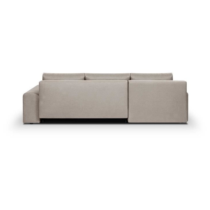 Canapé d'angle convertible réversible + coffre de rangement - Tissu Beige - L 289 x P 94/188 x H 88 cm - INDIAN Canapé d'angle convertible réversible + coffre de rangement - Tissu Beige - L 289 x P 94/188 x H 88 cm - INDIAN