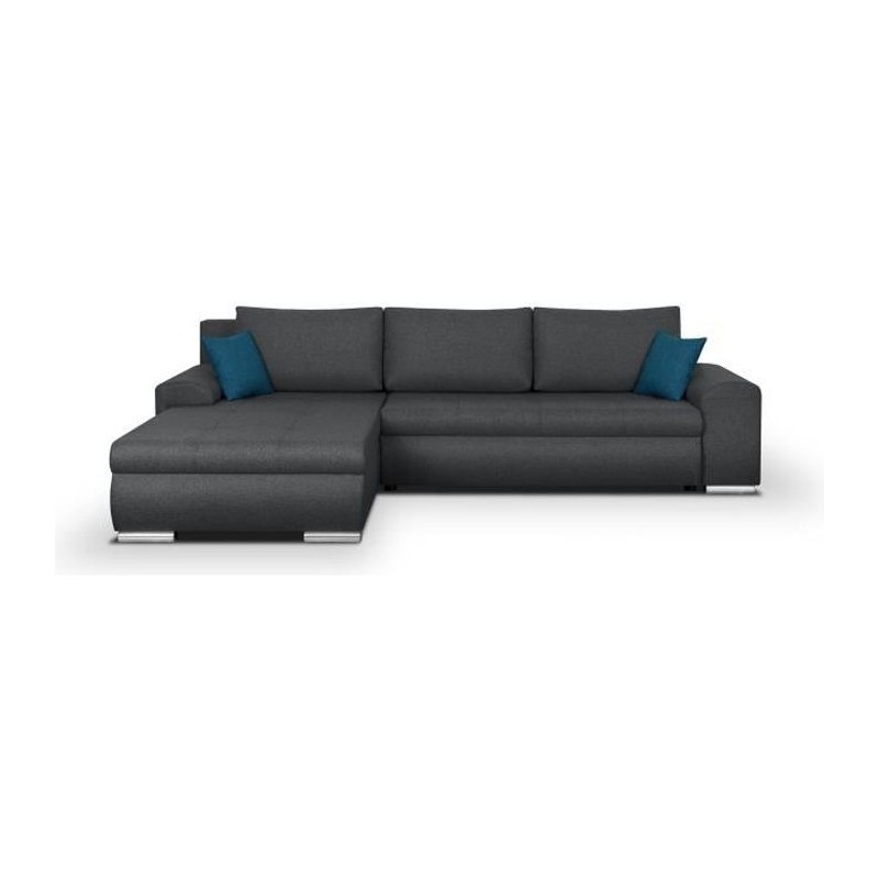 Canapé d'angle convertible réversible 5 places Indian - Tissu gris f Canapé d'angle convertible réversible 5 places Indian - Tissu gris f