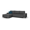 Canapé d'angle convertible réversible 5 places Indian - Tissu gris f