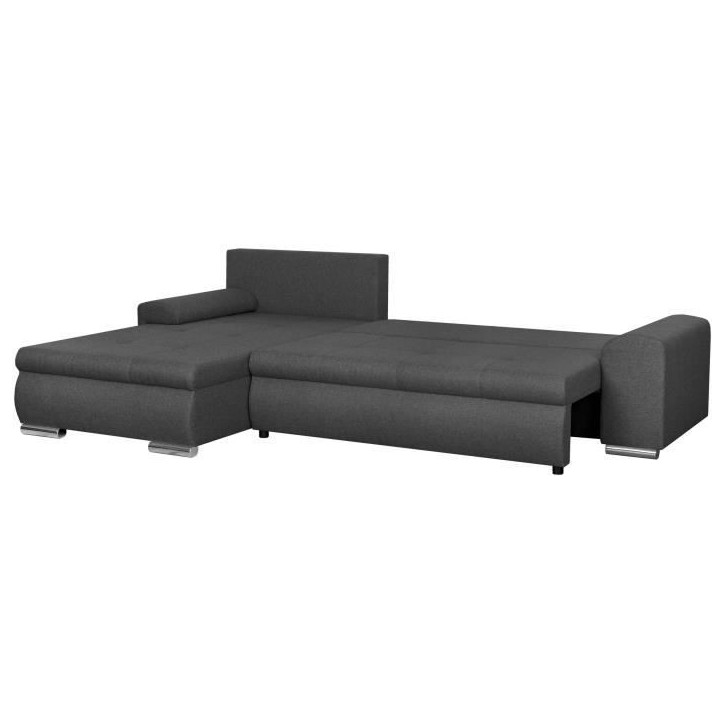 Canapé d'angle convertible réversible 5 places Indian - Tissu gris foncé - L 289 x P 94/188 x H 88 cm Canapé d'angle convertible réversible 5 places Indian - Tissu gris foncé - L 289 x P 94/188 x H 88 cm