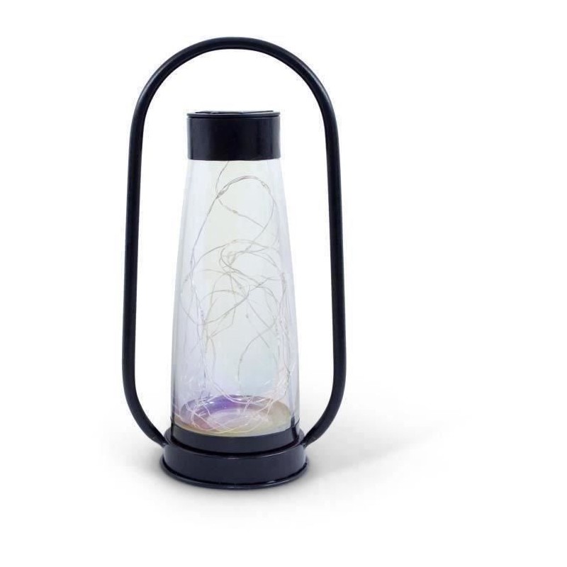 Lanterne solaire - GARDEN ID Noir - Ø18 H34 cm - Batterie AAA - Auton Lanterne solaire - GARDEN ID Noir - Ø18 H34 cm - Batterie AAA - Auton