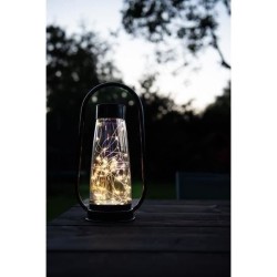 Lanterne solaire - GARDEN ID Noir - Ø18 H34 cm - Batterie AAA - Auton