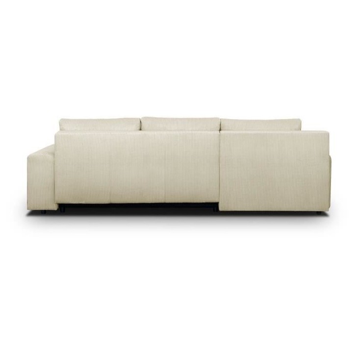 Canapé d'angle convertible - 5 places - INDIAN - Tissu velours côtelé Beige - Coffre de rangement - 289 x 94/188 x 88 cm Canapé d'angle convertible - 5 places - INDIAN - Tissu velours côtelé Beige - Coffre de rangement - 289 x 94/188 x 88 cm