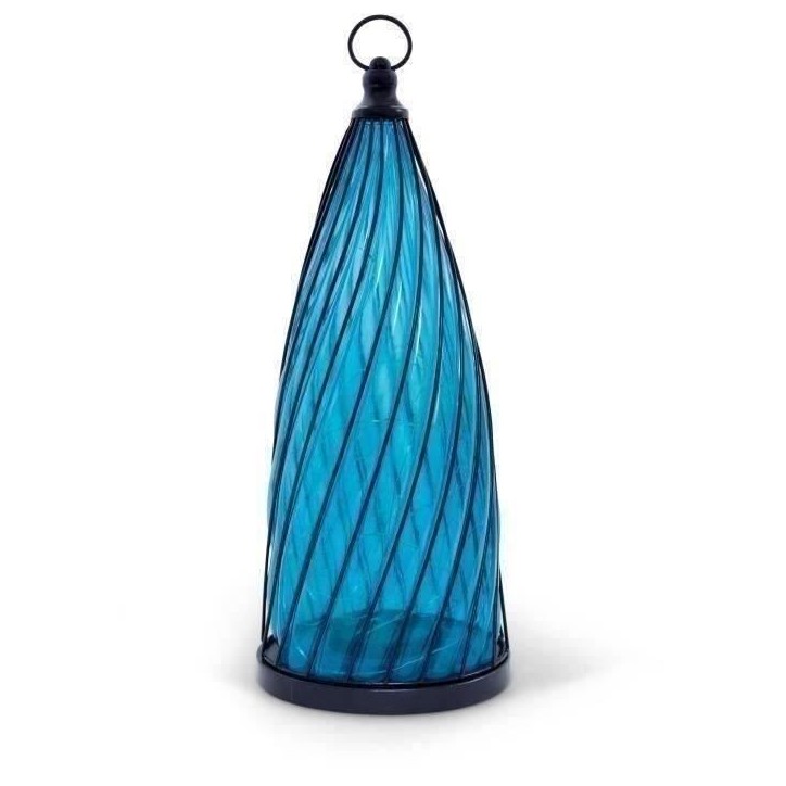 Lanterne solaire - GARDEN ID Blue Dome - Ø17 H40 cm - Autonomie 6-8h -Bouton on/off - Pile AA rechargeable. Lanterne solaire - GARDEN ID Blue Dome - Ø17 H40 cm - Autonomie 6-8h -Bouton on/off - Pile AA rechargeable.