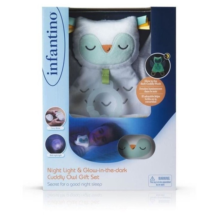 Coffret cadeau - INFANTINO - 302036 - Veilleuse et Chouette en peluche luminescente Coffret cadeau - INFANTINO - 302036 - Veilleuse et Chouette en peluche luminescente
