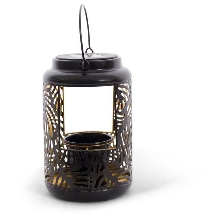 Lanterne Solaire - GARDEN ID Lampe pour Fleur - 12 x 19 cm Pot 6.5 x 6 cm - Éclairage 8h - Pile AAA - Design ajouré.