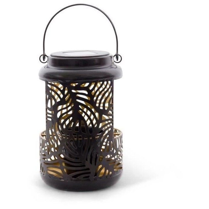 Lanterne Solaire - GARDEN ID Lampe pour Fleur - 12 x 19 cm Pot 6.5 x 6 cm - Éclairage 8h - Pile AAA - Design ajouré.